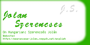 jolan szerencses business card